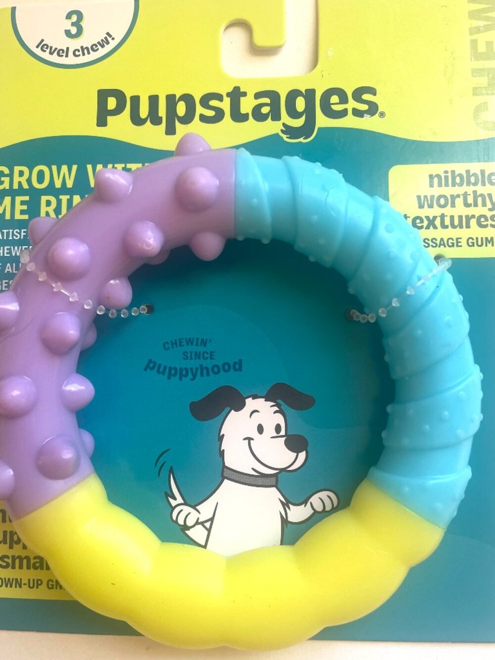 Pupstages Dog Chew Toy Small Grow With Me Ring Multi-Textured 3 Levels